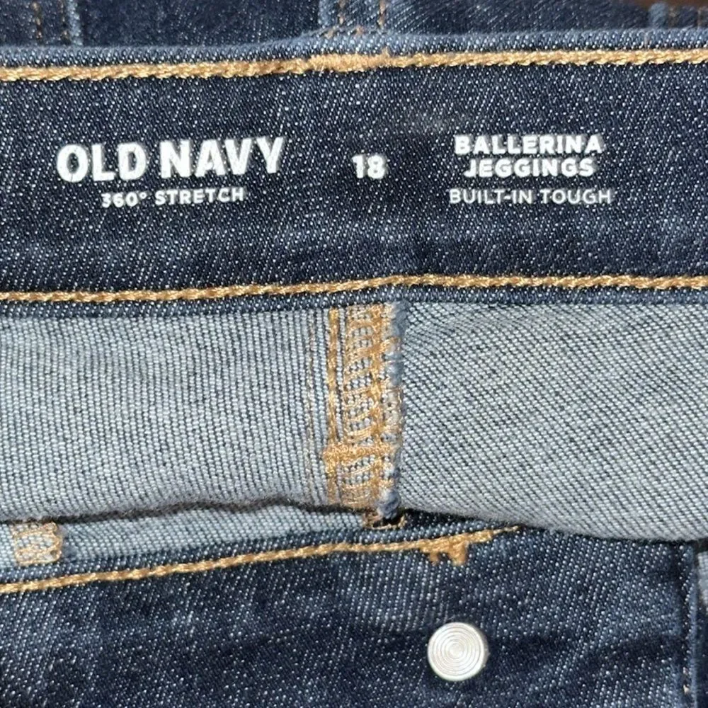 Old Navy 18 Dark Blue 360 Stretch Ballerina Jeggings Denim Pants